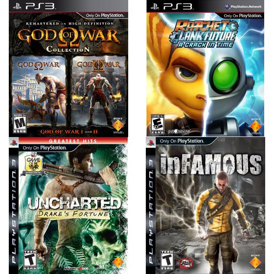 God Of War Collection, Ratchet & Clank, Uncharted 1, InFamous...