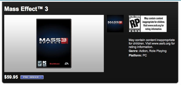 Mass Effect 3 EA Store