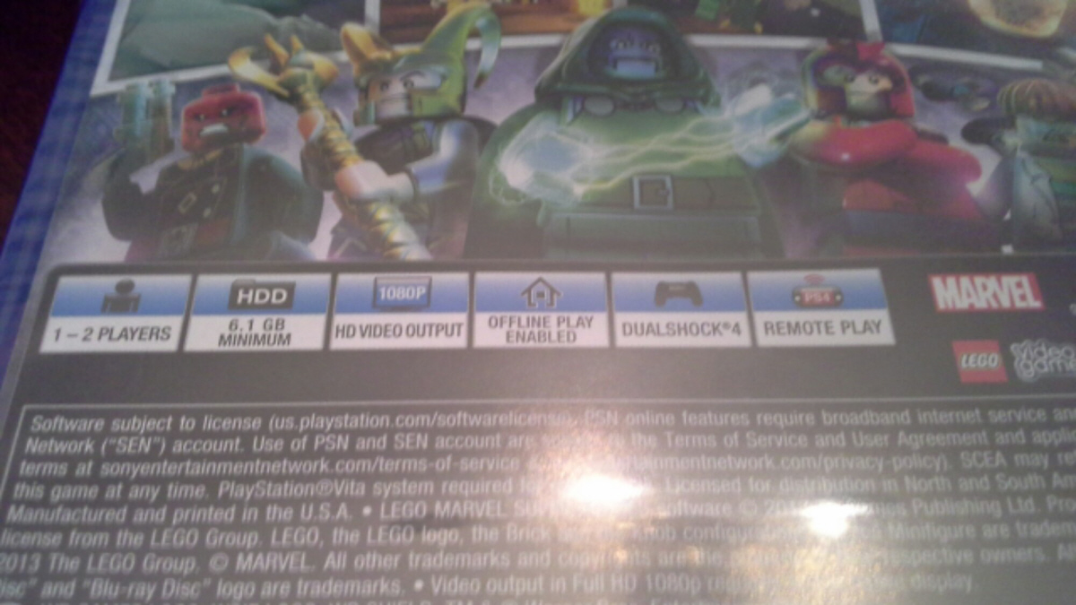 PS4 Install Sizes for Battlefield 4, Assassin's Creed IV Black Flag, & LEGO Marvel Super Heroes