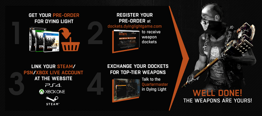 Dying Light Pre-Order Weapons