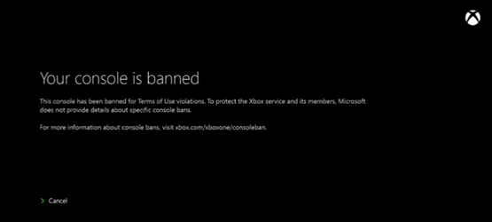 Xbox One Banned