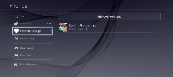 Favorite groups ps4 update 3.00