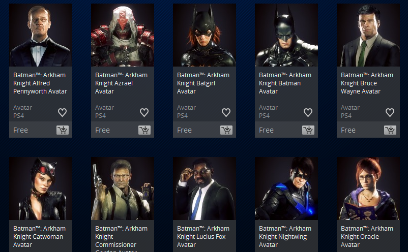 Free PS4 Avatars Based on Batman: Arkham Knight, Tearaway Unfolded & More  Now Available