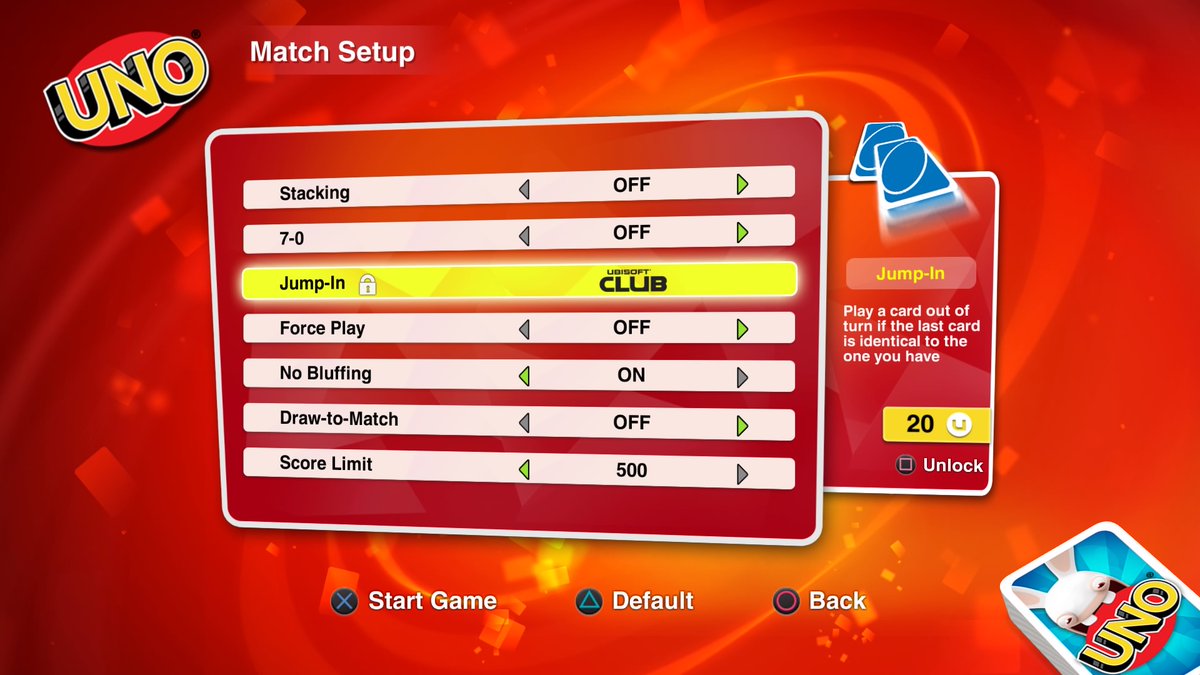 First online solo match in UNO (PS4) 
