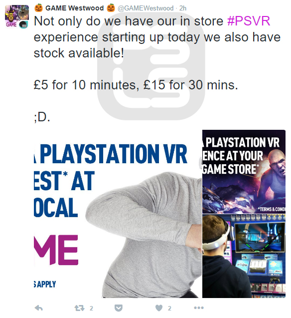 GAME PSVR Tweet 1