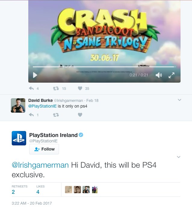 crash bandicoot tweet