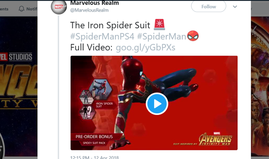 Spider-man ps4 iron spider suit avengers infinity war