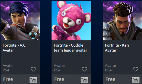 Get Free Fortnite PSN Avatars on PlayStation Store Right