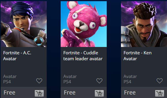 Free fortnite PSN avatars