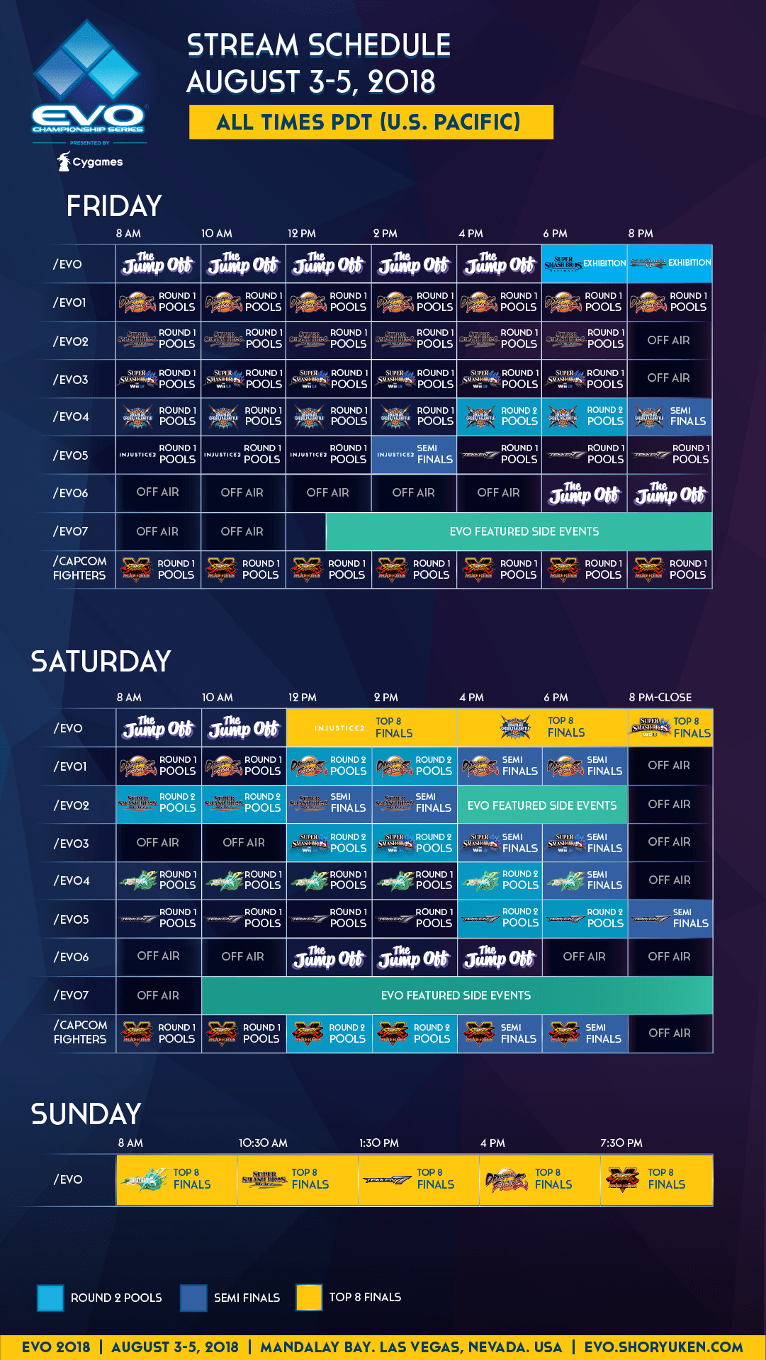 evo 2018 schedule