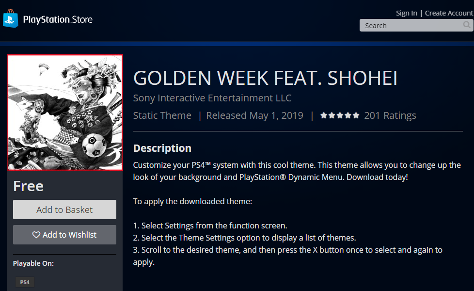 Celebrate Golden Week, Free Theme On PS Store
