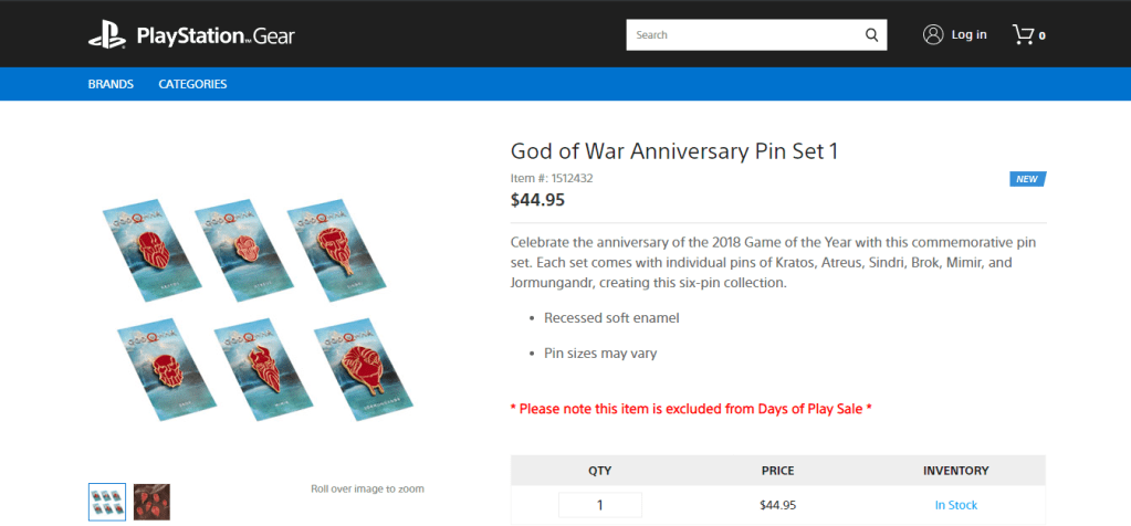Check out These God of War Anniversary Pins