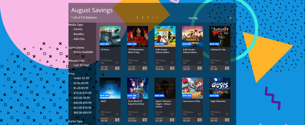 PlayStation Store sale August Savings