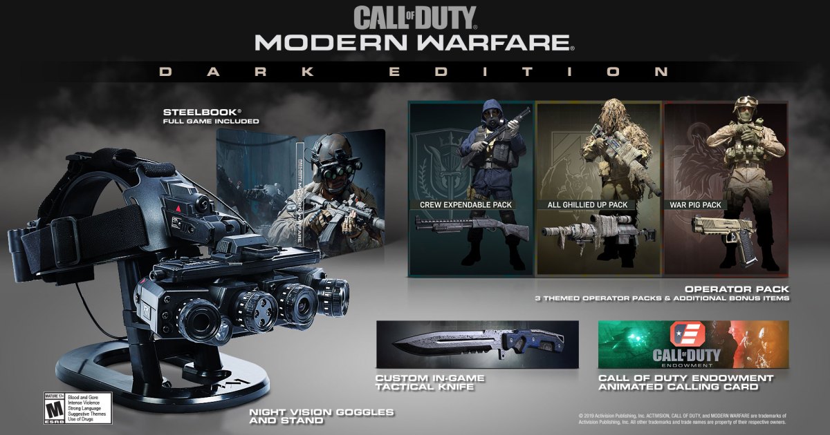 Call of Duty Modern Warfare Edition Includes Night Vision Goggles