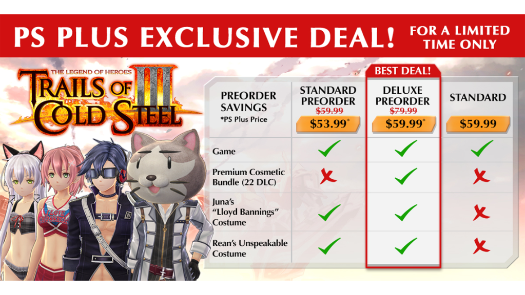 Trails of Cold Steel 3 preorder