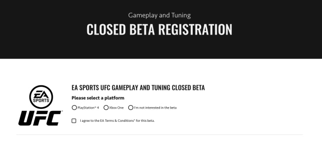 EA Sports UFC Beta Sign Ups Open for Unannounced Game