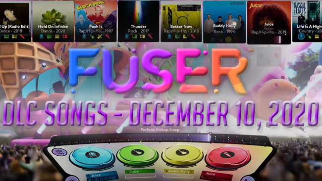 Fuser dlc songs weekly new songs December 10th 2020