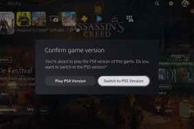 PS5 game version prompt notification update ps4 version