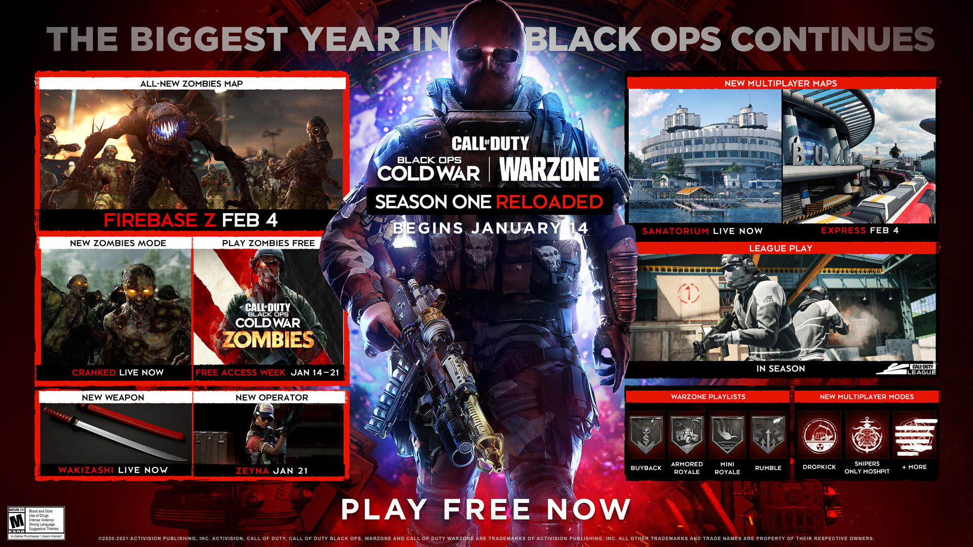 Call of Duty Black Ops Cold War Season One reloaded roadmap Schedule