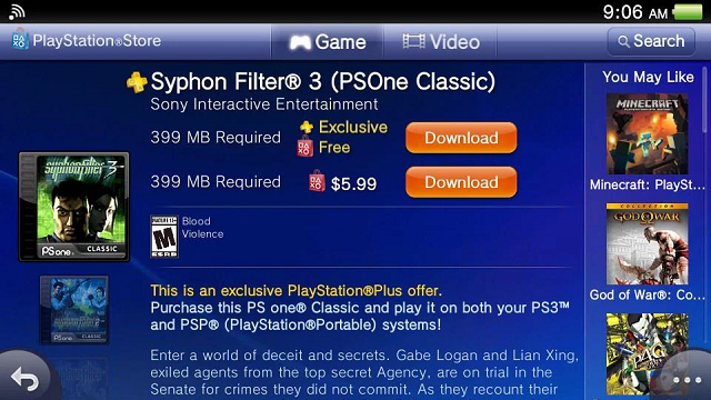 Syphon Filter PS Plus Issues