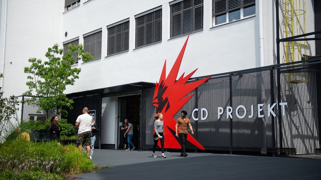 The exterior of the CD Projekt Red studio in Warsaw, Poland.
