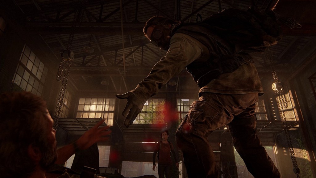 The Last of Us: Part 1 - Bill helping Joel up.
