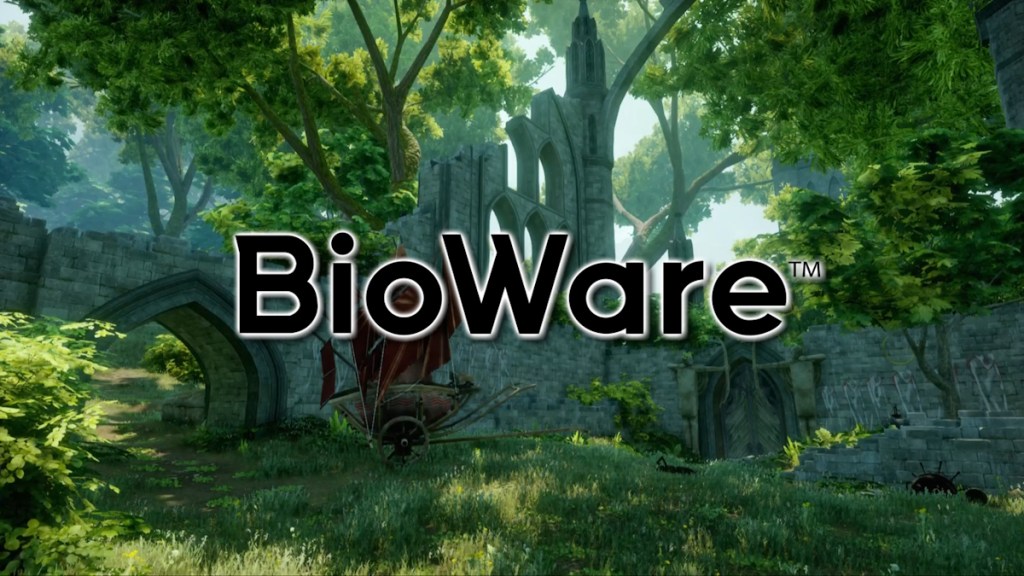 BioWare logo over Dragon Age background