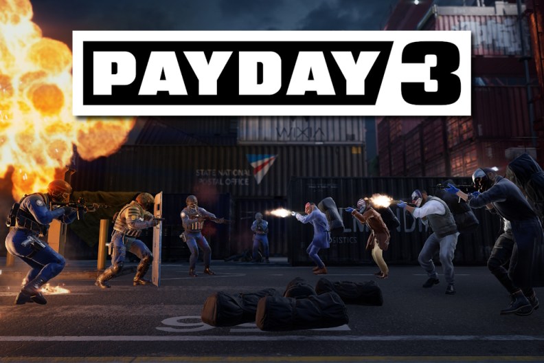 Payday 3 screenshot overlaid with game logo