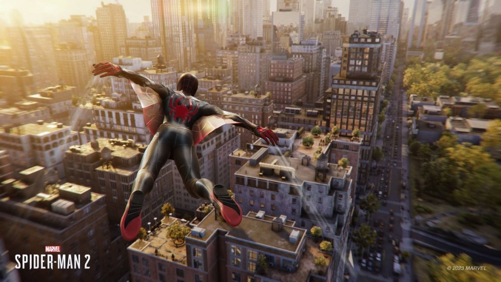 Spider-Man 2 PS5 gameplay features fall damage