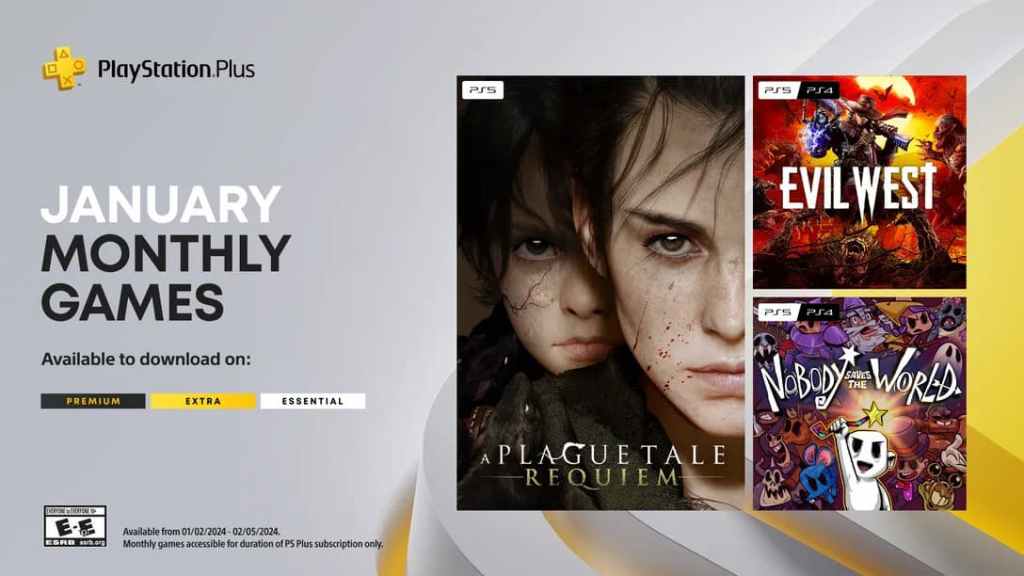 PS Plus January 2024 Games A Plague Tale Requiem, Evil West, and Nobody Save the World