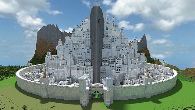 Here is Minecraft's Minas Tirith in its full ray traced splendour