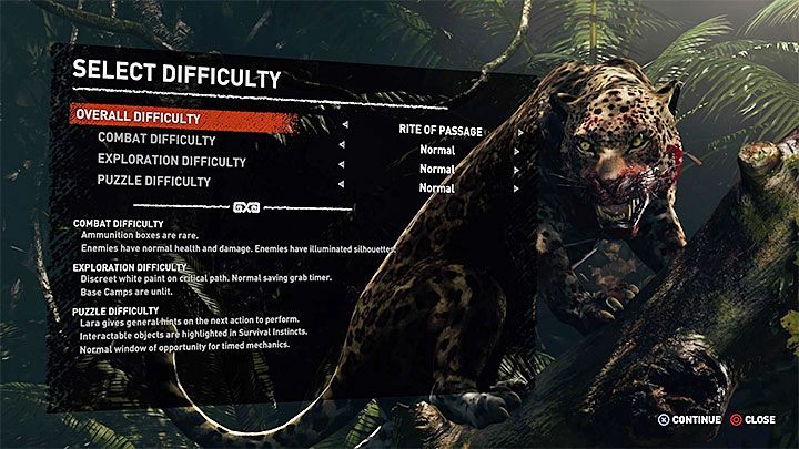 Shadow of the Tomb Raider's Difficulty Options