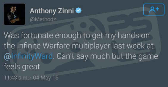 eSports Infinite Warfare Tweet