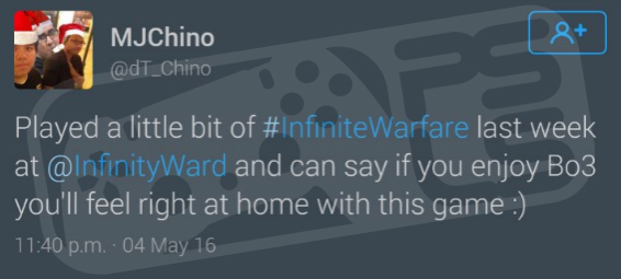eSports Infinite Warfare Tweet