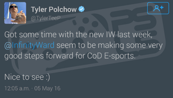 eSports Infinite Warfare Tweet