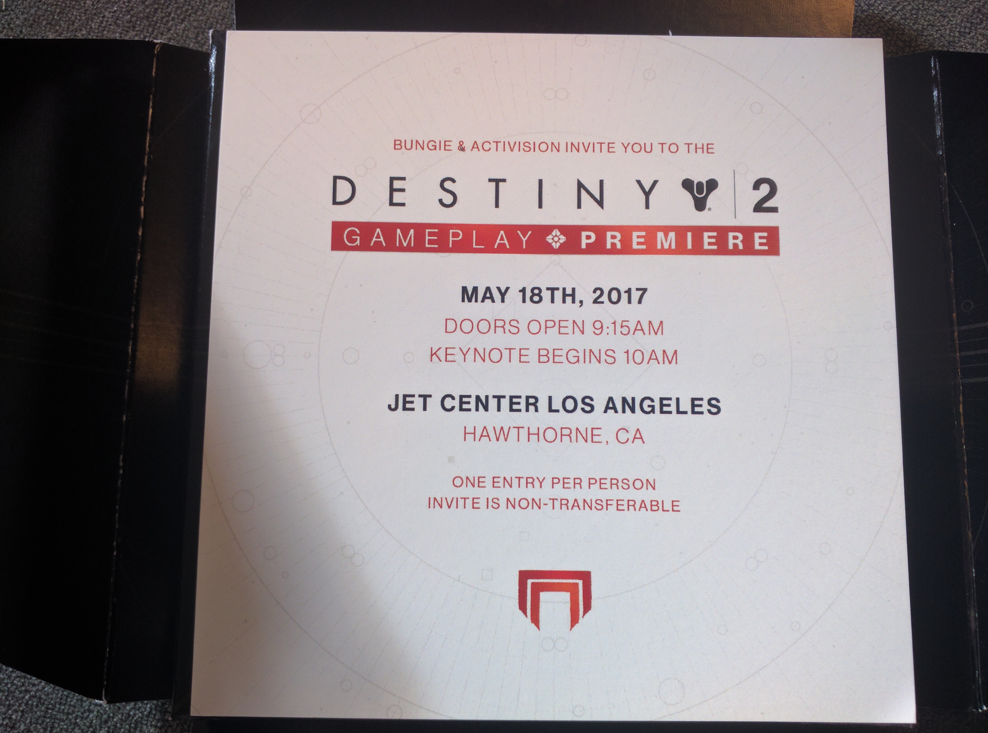 Destiny 2 Gameplay Reveal Invitation