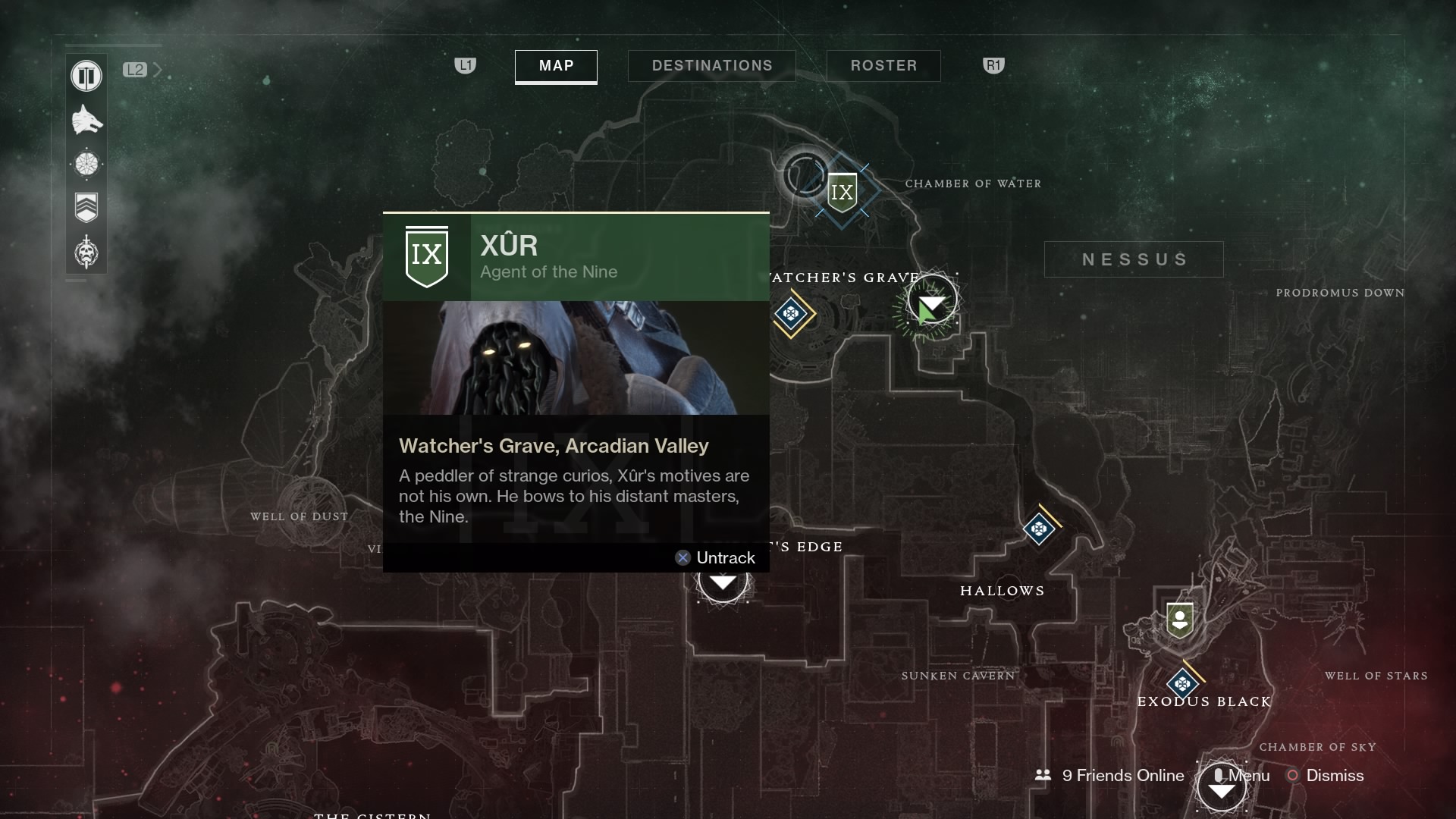 Destiny 2 Xur Map