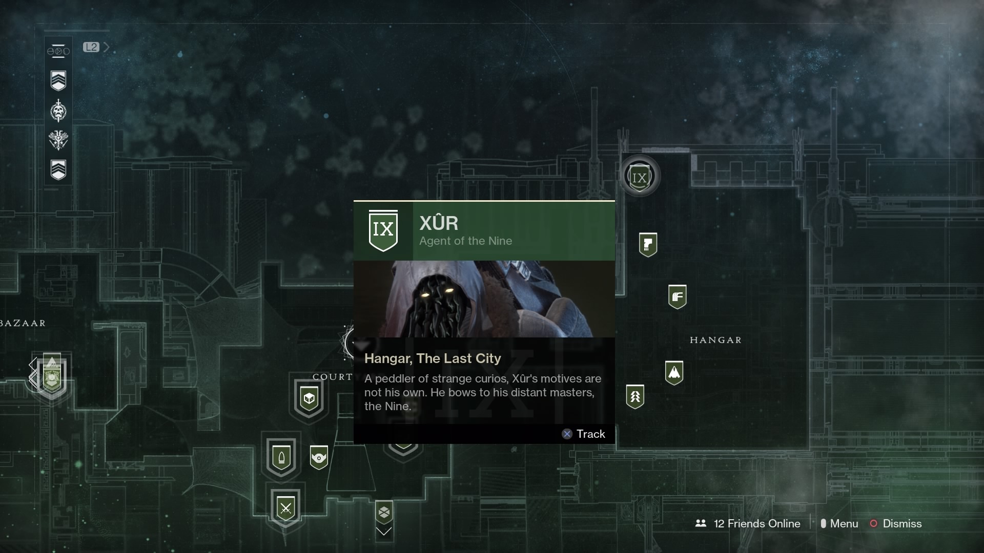 Destiny 2 Xur Map