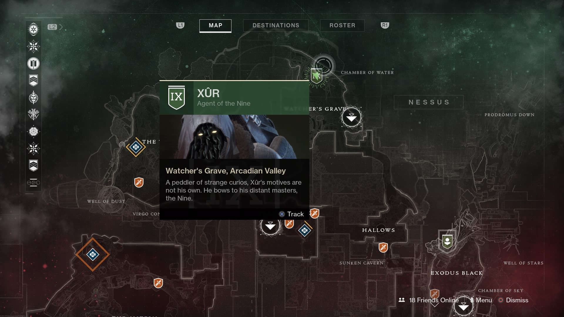 Destiny 2 Xur Nessus Map