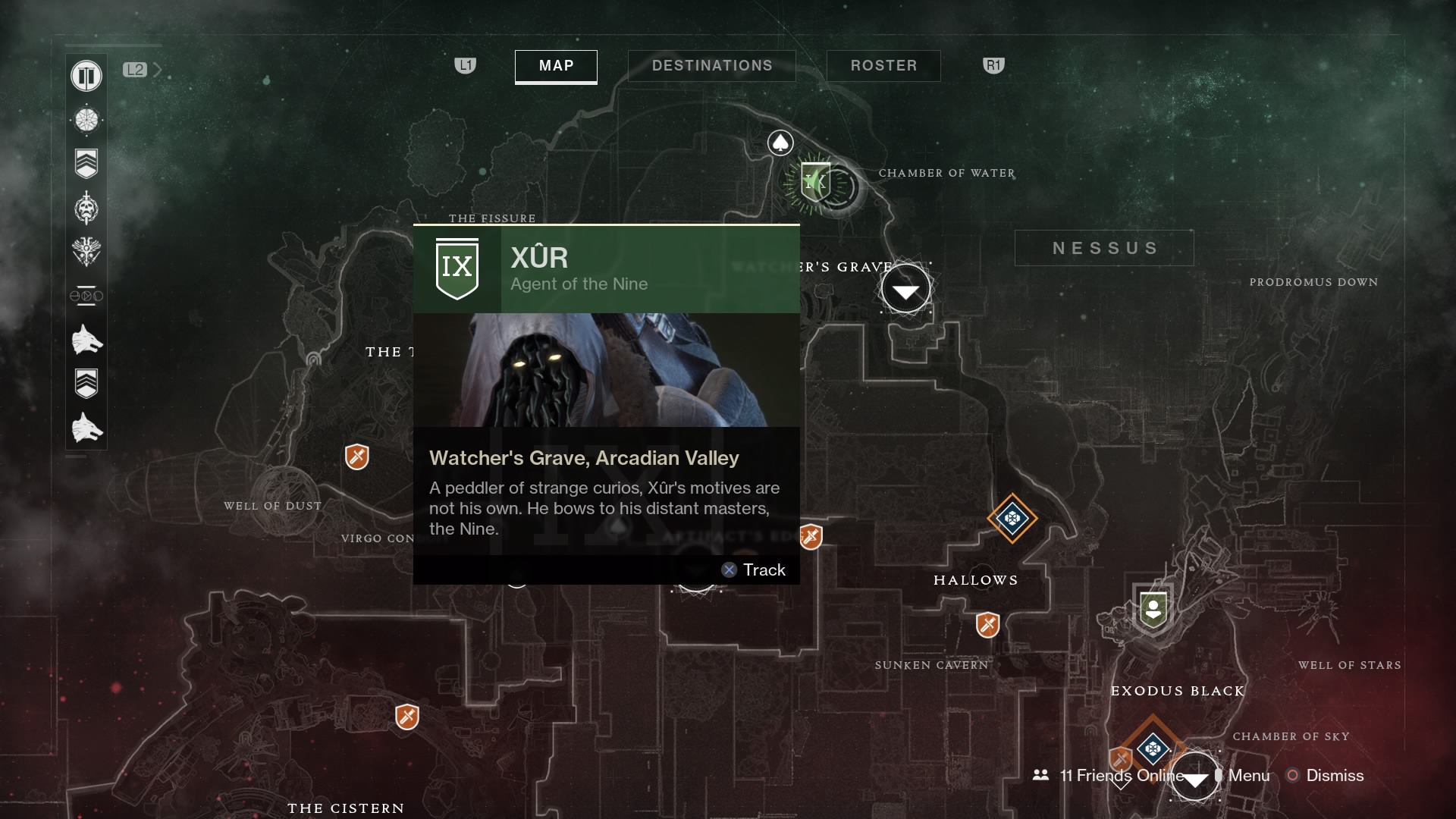 Destiny 2 Xur Map Nessus