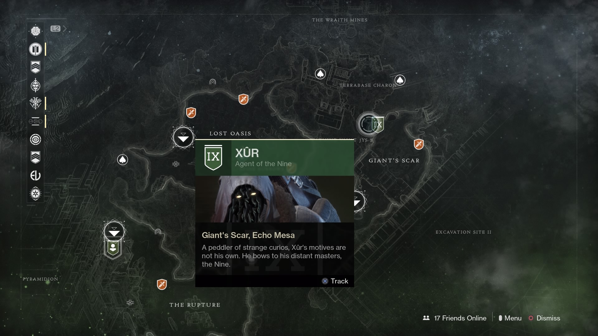 Destiny 2 Xur Io Map