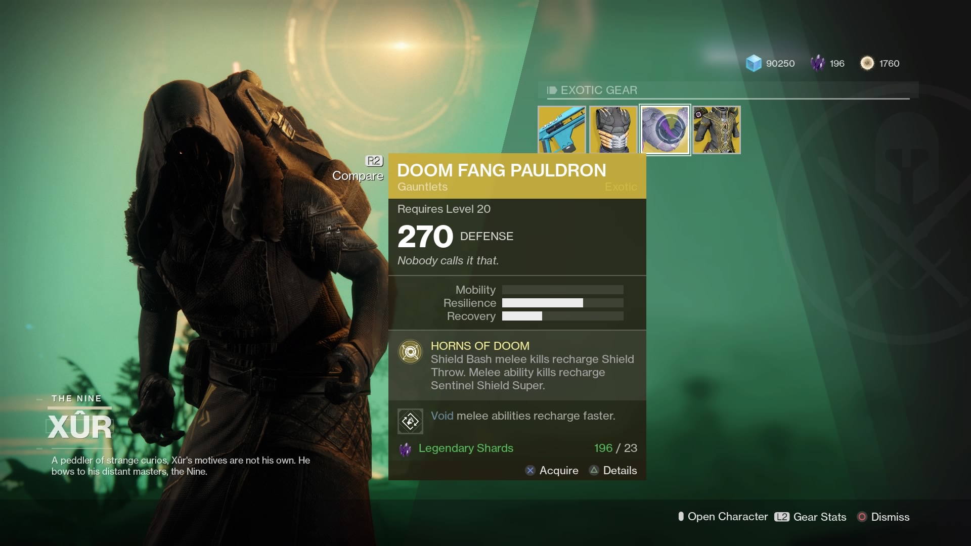 Doom Fang Pauldron Titan Gauntlets