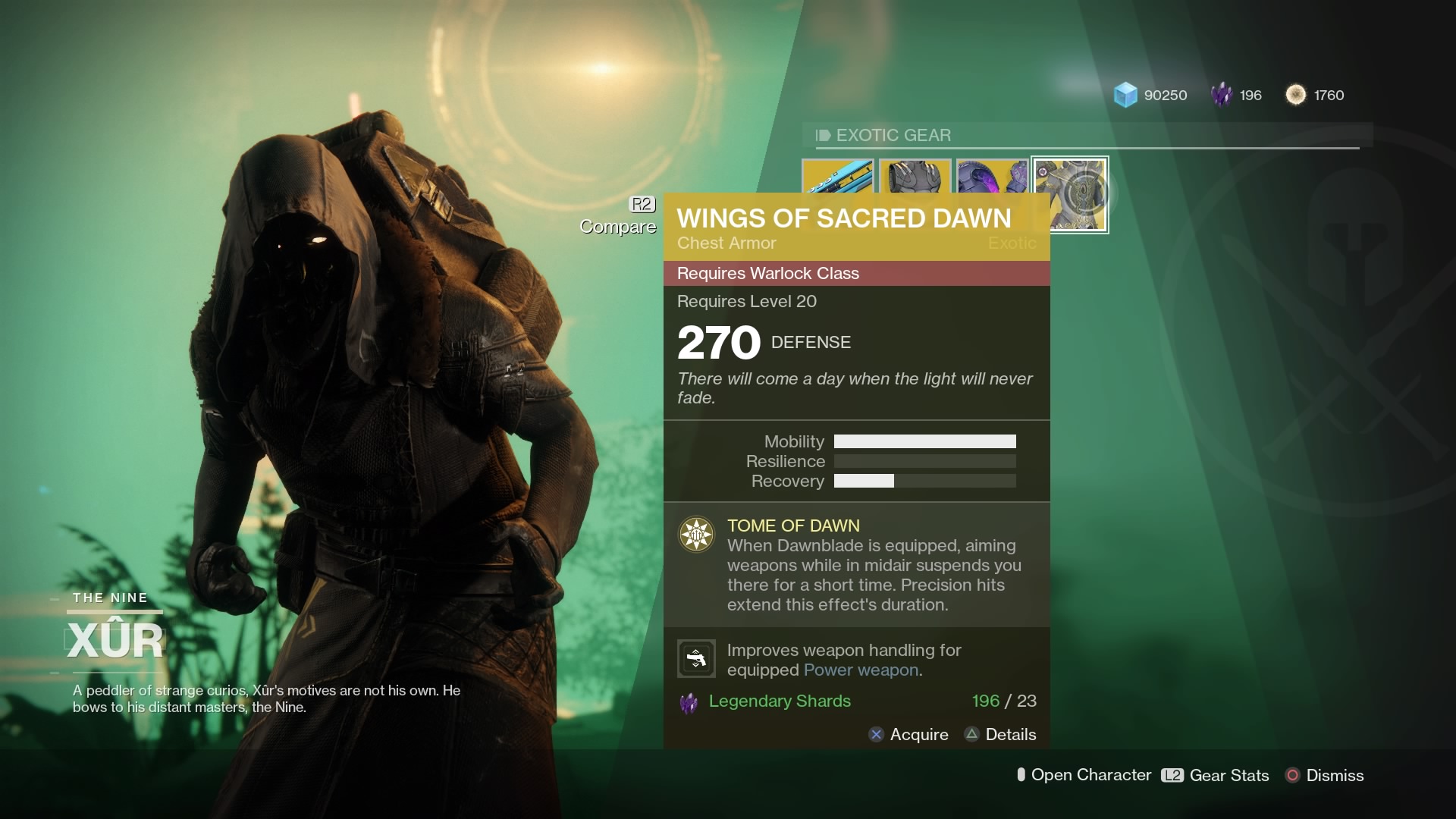 Wings of Sacred Dawn Warlock Chest Armor