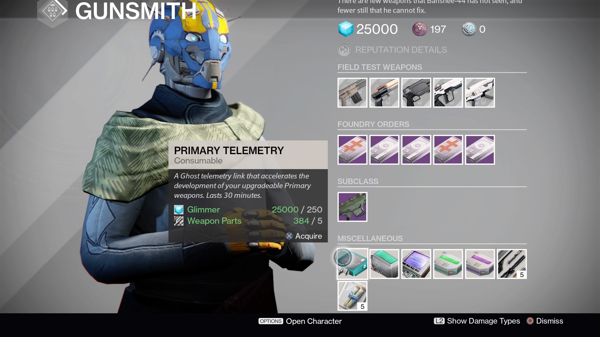 Destiny Gunsmith May 3, 2017
