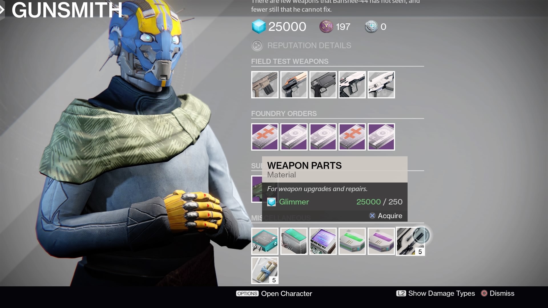 Destiny Gunsmith May 3, 2017