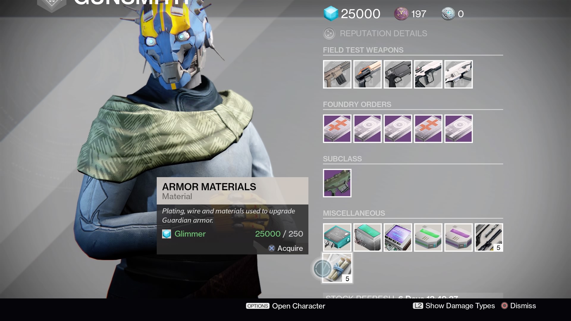 Destiny Gunsmith May 3, 2017