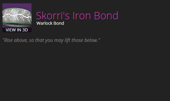 Class Item - Skorri's Iron Bond