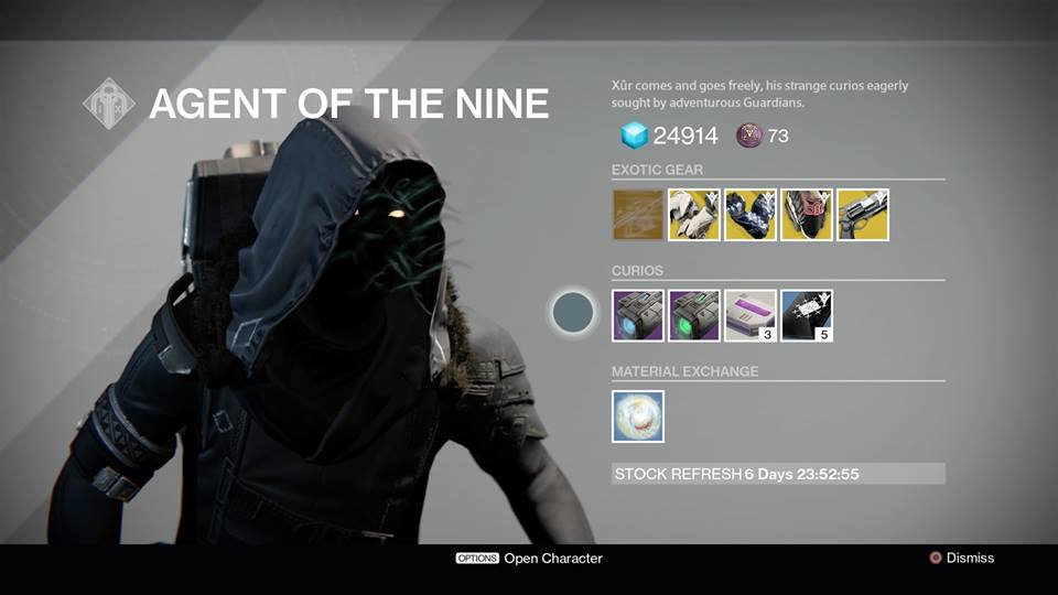 Xur Items for 9/25/15
