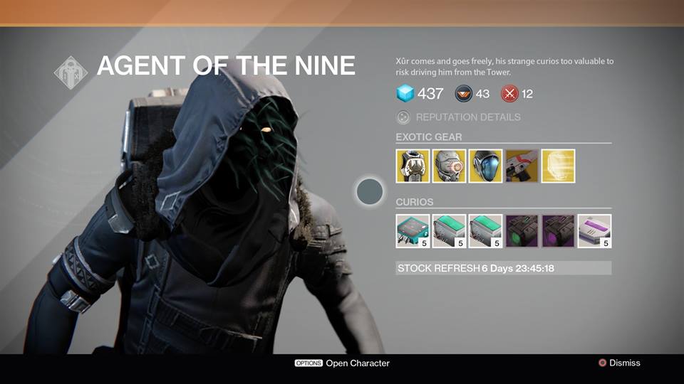 Xur Wares for September 26, 2014