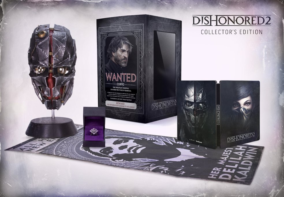 Dishonored 2 Collector's Edition Includes Corvo's Mask, Emily's Ring